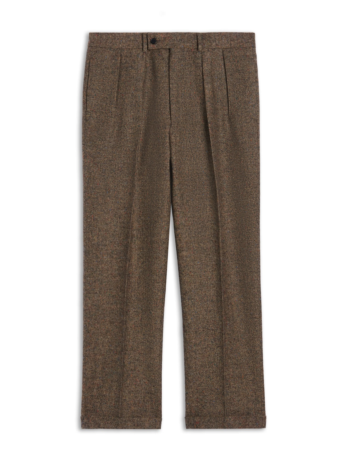 Pantalone a vita alta in lana beige