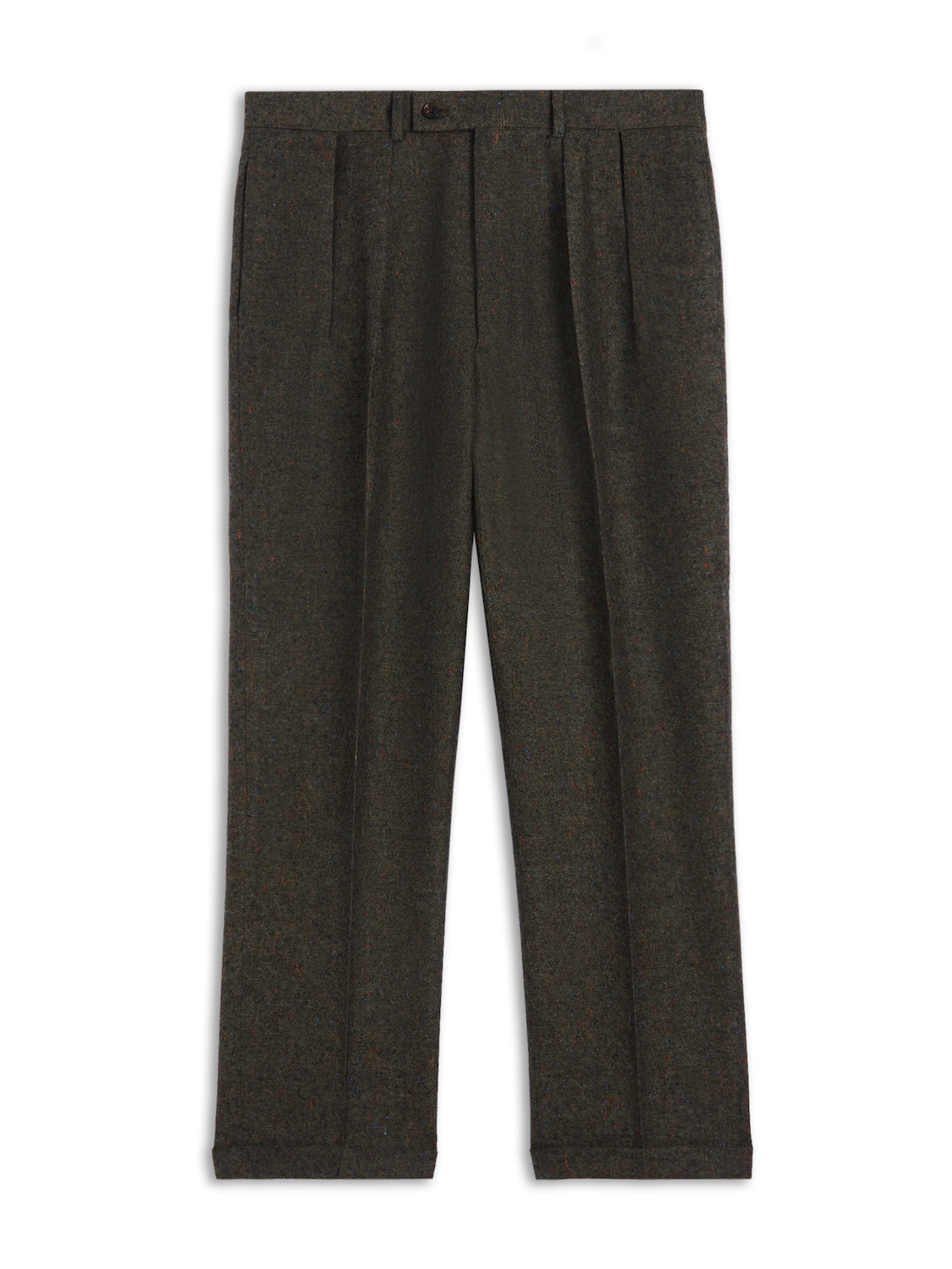 Pantalone a vita alta in lana verde