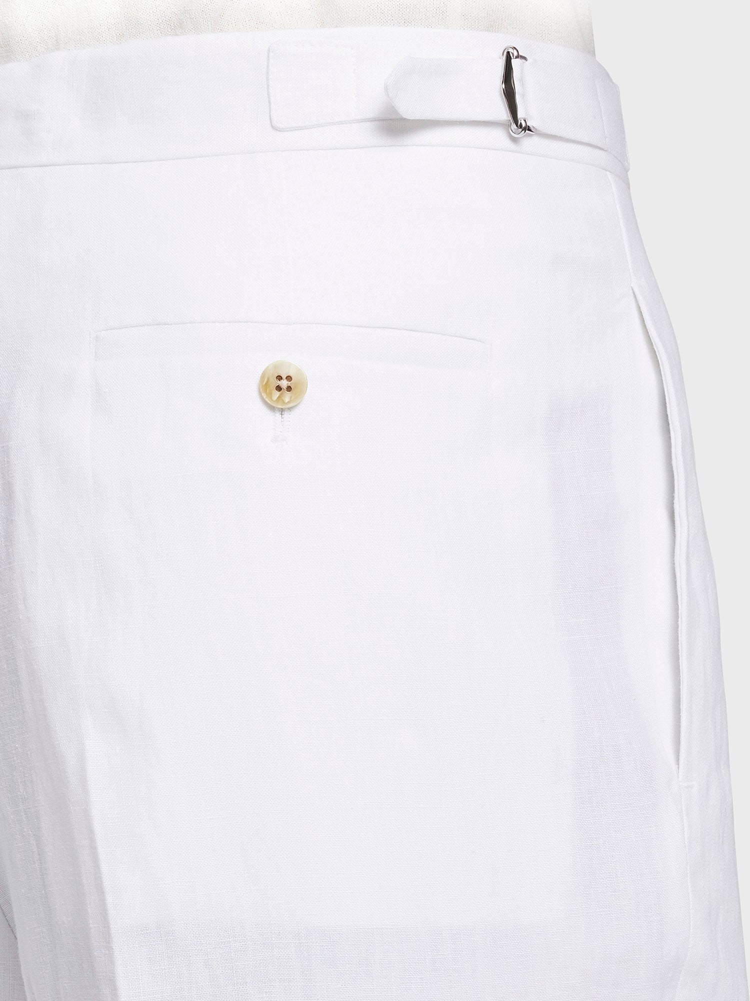 Caruso Menswear Abbigliamento Uomo Pantalone in lino bianco dettaglio