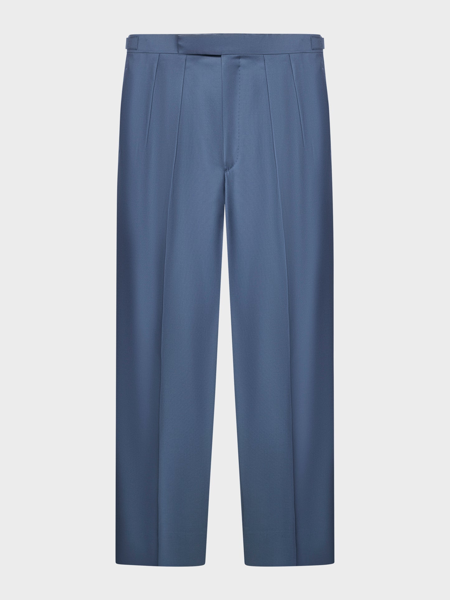 Pantalone a vita alta in lana blu