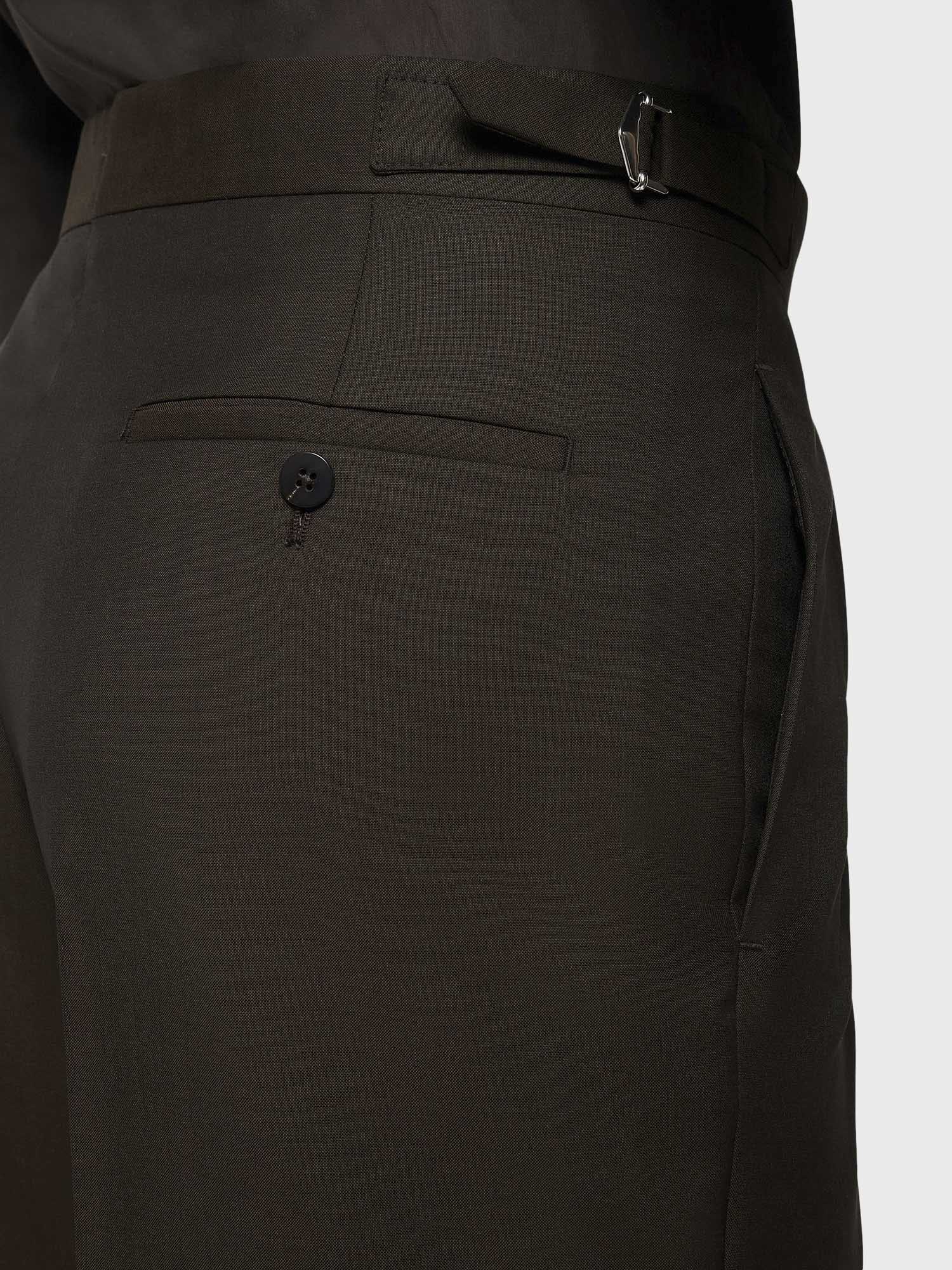 Caruso Menswear Abbigliamento Uomo Pantalone in lana mohair marrone dettaglio
