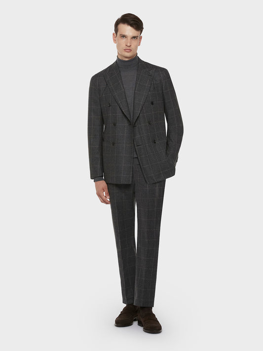 Caruso Menswear Abbigliamento Uomo Maglieria Dolcevita in lana, seta e cashmere grigio look 3