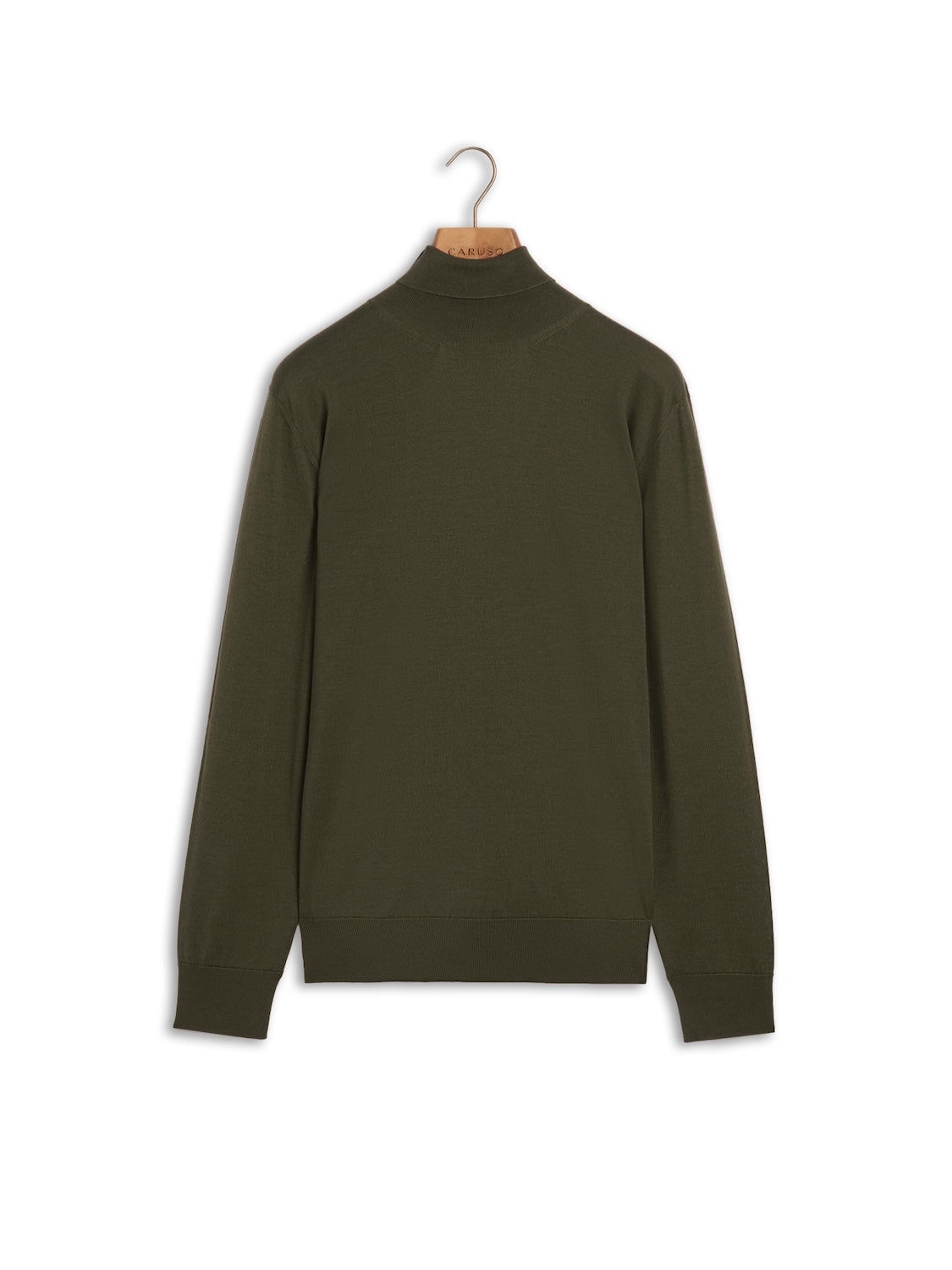Dolcevita in lana, seta e cashmere verde