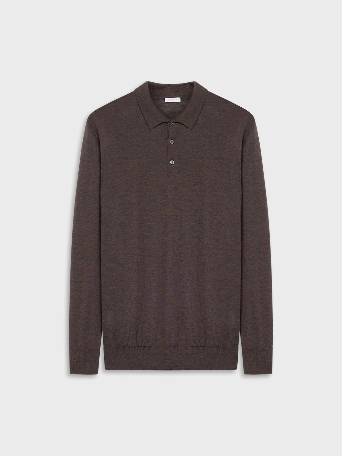 Caruso Menswear Abbigliamento Uomo Maglieria Polo a manica lunga in lana, seta e cashmere marrone look 2