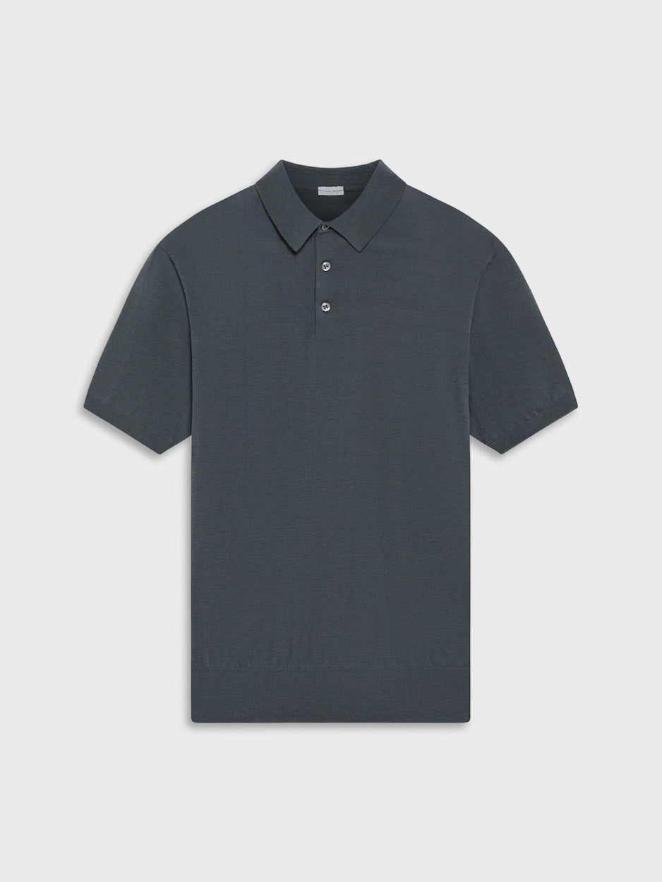Charcoal Gray Cotton Polo