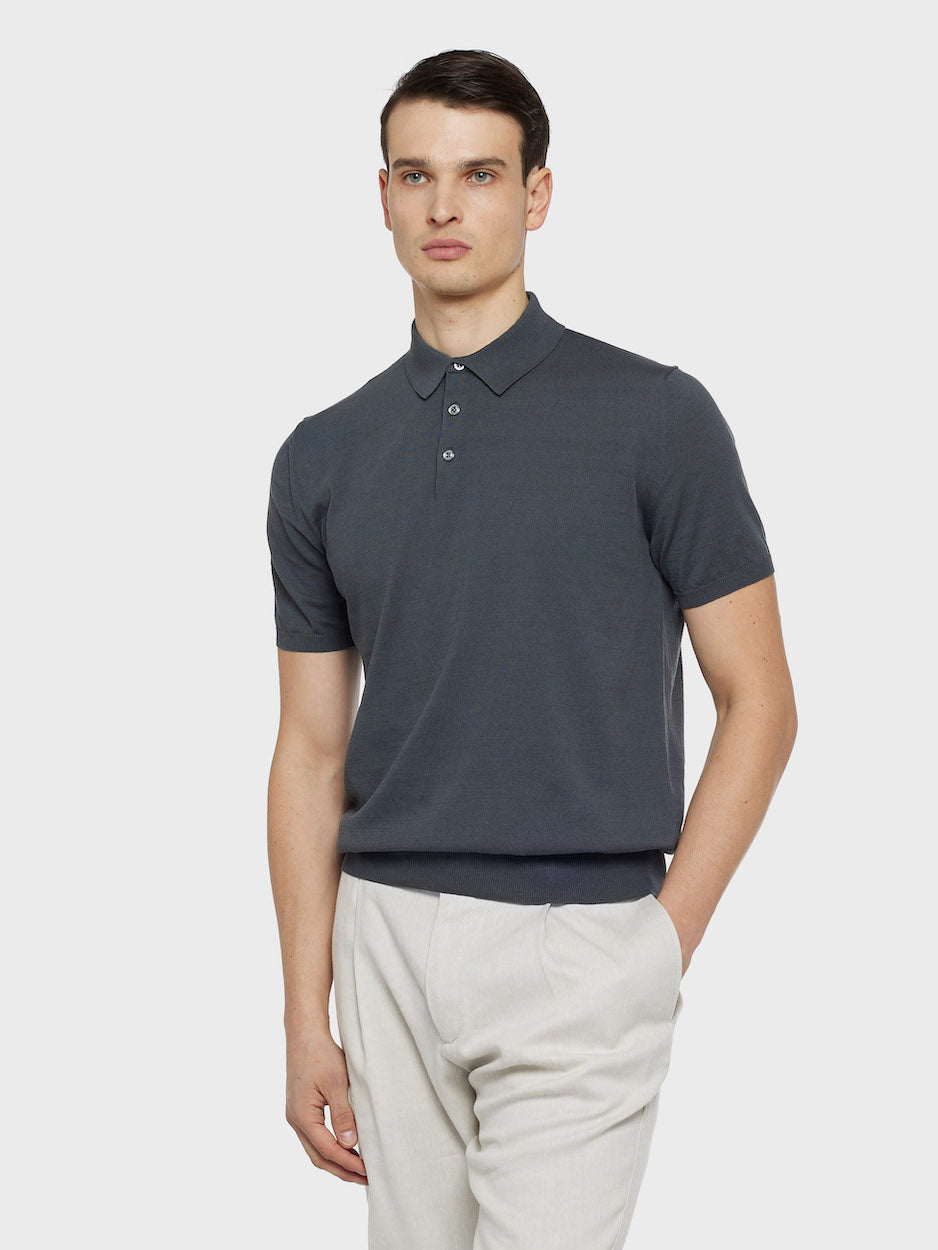 Charcoal Gray Cotton Polo