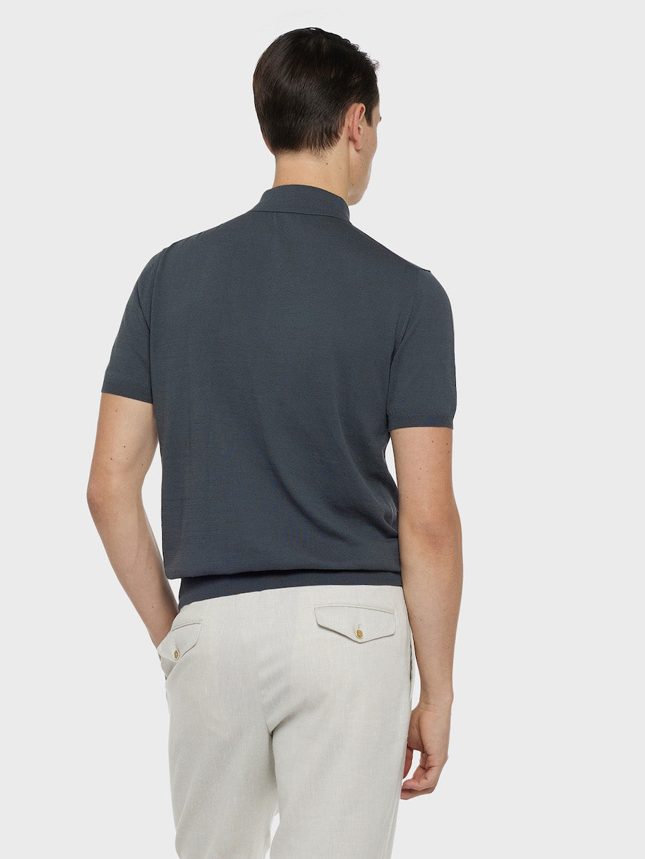 Charcoal Gray Cotton Polo