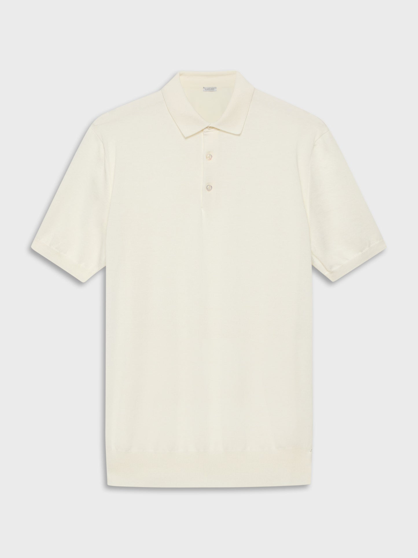 White short-sleeved polo shirt in cotton