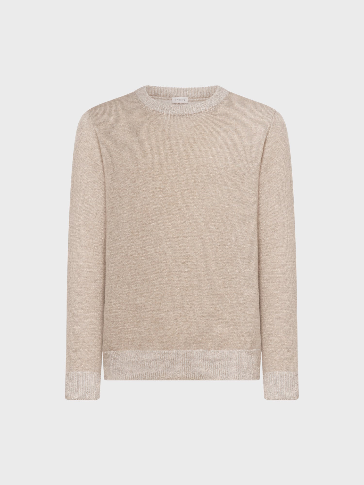 Caruso Menswear Abbigliamento Uomo Girocollo in lana babywool beige still