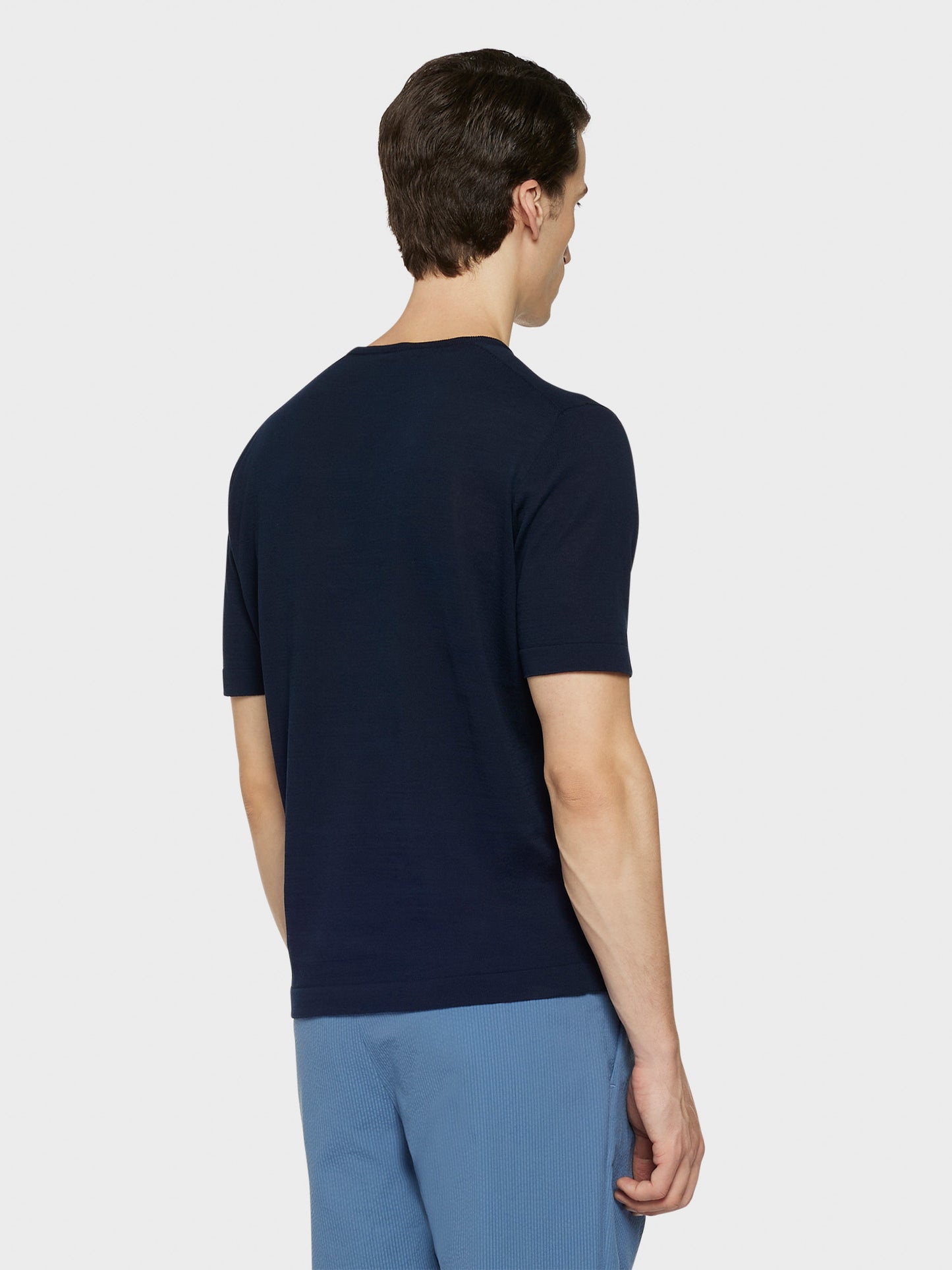 Maglia a maniche corte in cotone blu navy