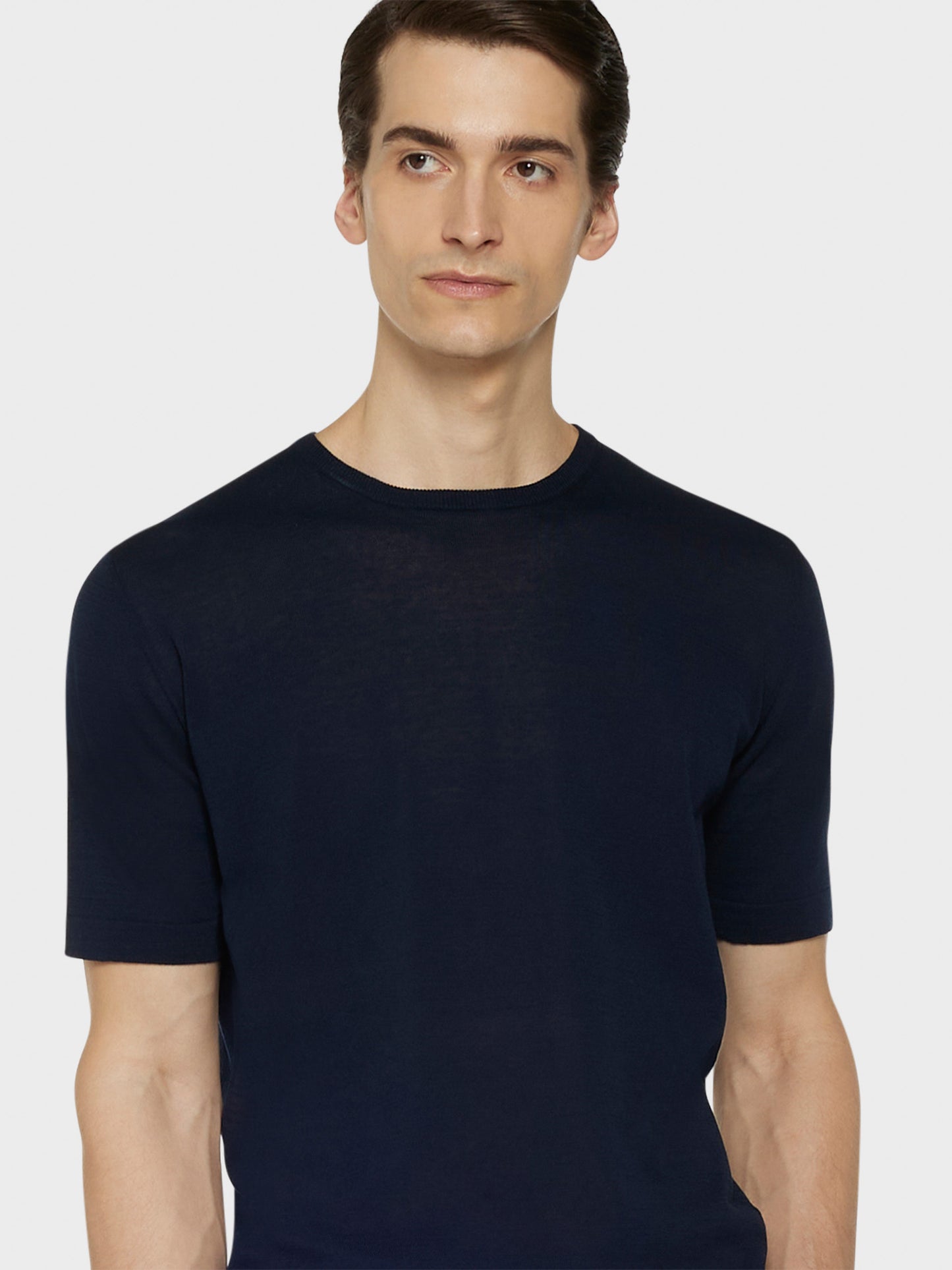 Maglia a maniche corte in cotone blu navy