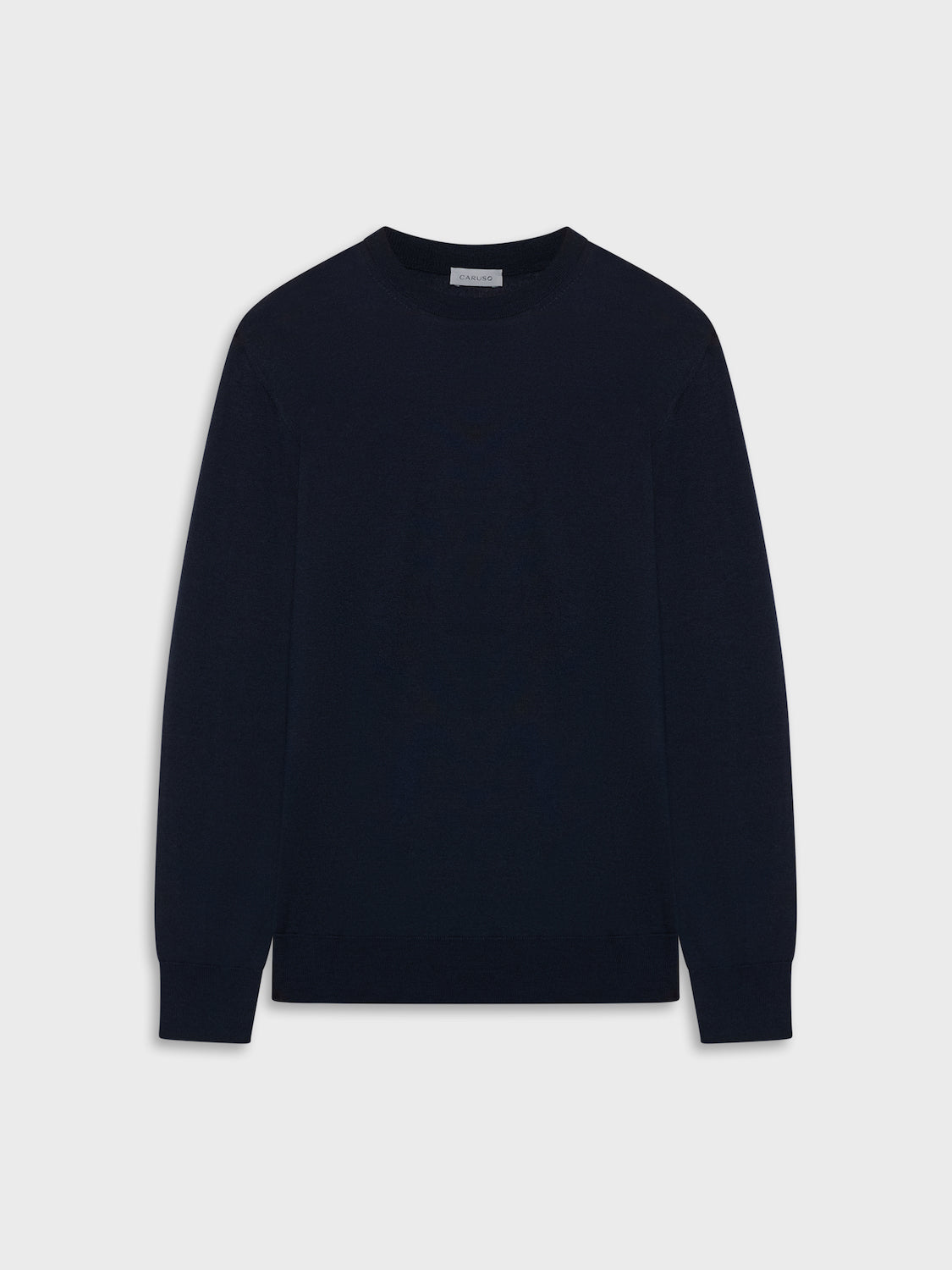 Caruso Menswear Abbigliamento Uomo Maglieria Maglia girocollo in lana, seta e cashmere blu look 2