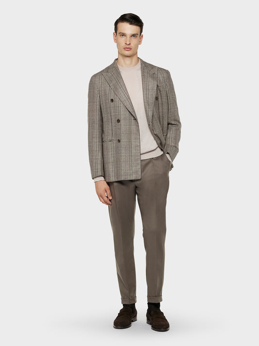 Caruso Menswear Abbigliamento Uomo Maglieria Maglia girocollo in lana, seta e cashmere rosa look 3