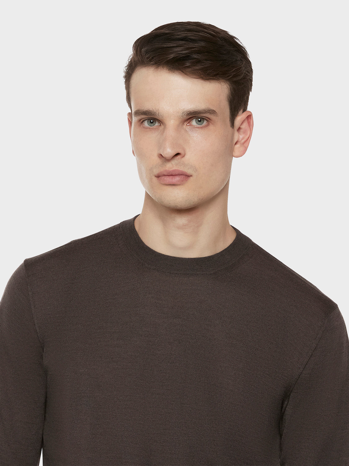 Caruso Menswear Abbigliamento Uomo Maglieria Maglia girocollo in lana, seta e cashmere marrone look 5