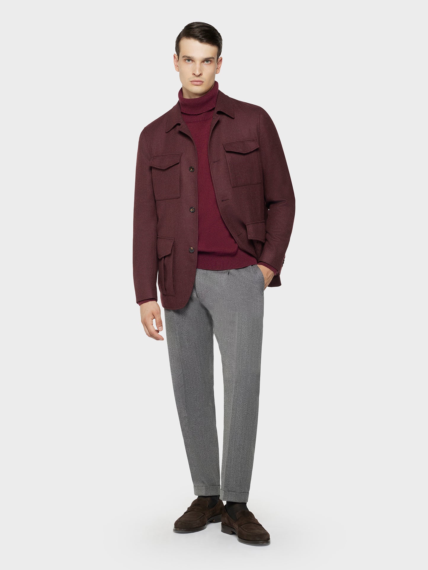 Caruso Menswear Abbigliamento Uomo Maglieria Dolcevita in lana babywool rosa look 3