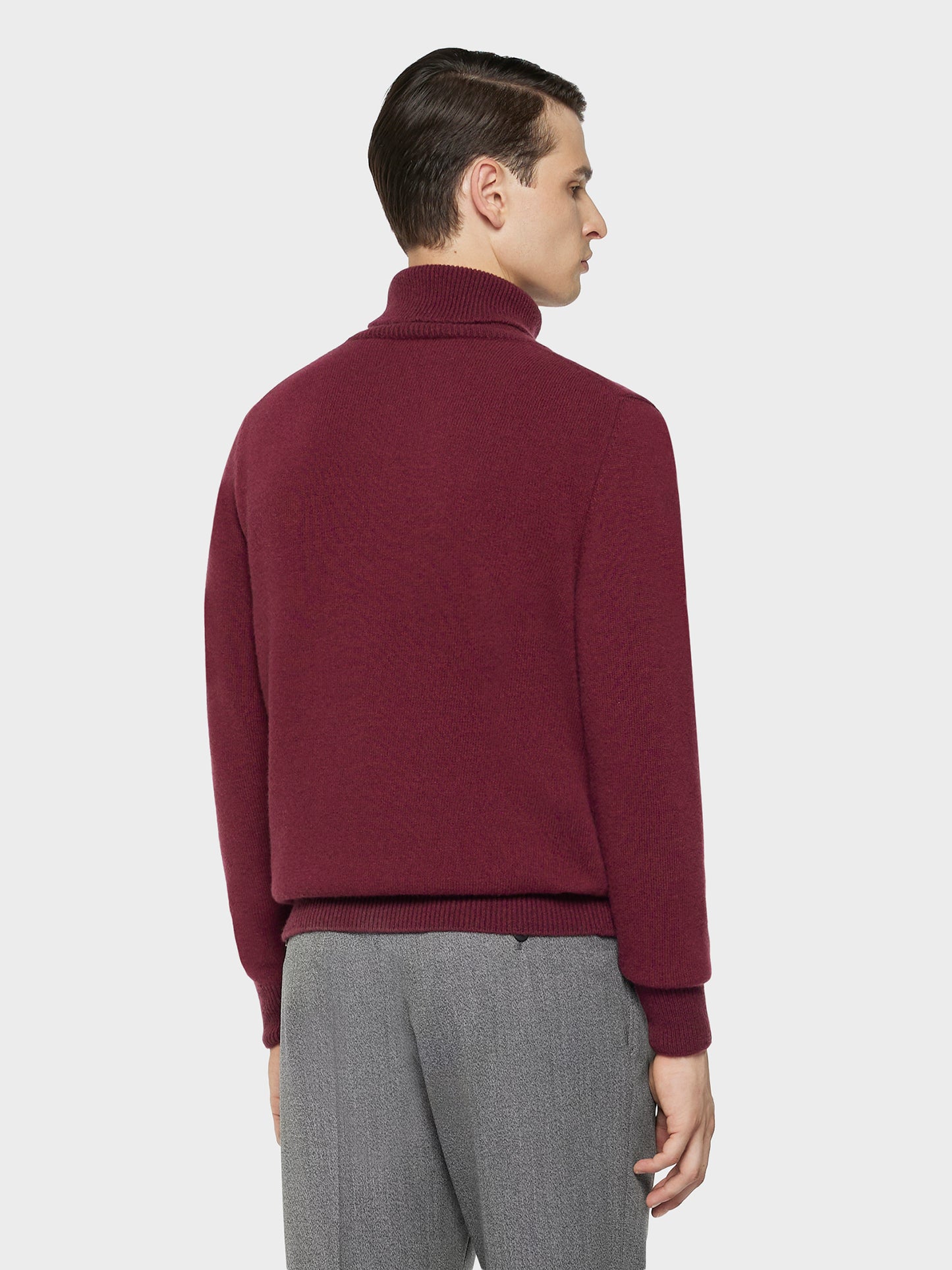 Caruso Menswear Abbigliamento Uomo Maglieria Dolcevita in lana babywool rosa look 4