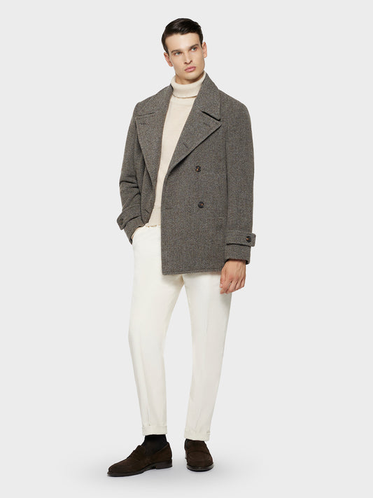 Caruso Menswear Abbigliamento Uomo Maglieria Dolcevita in lana babywool beige look 3