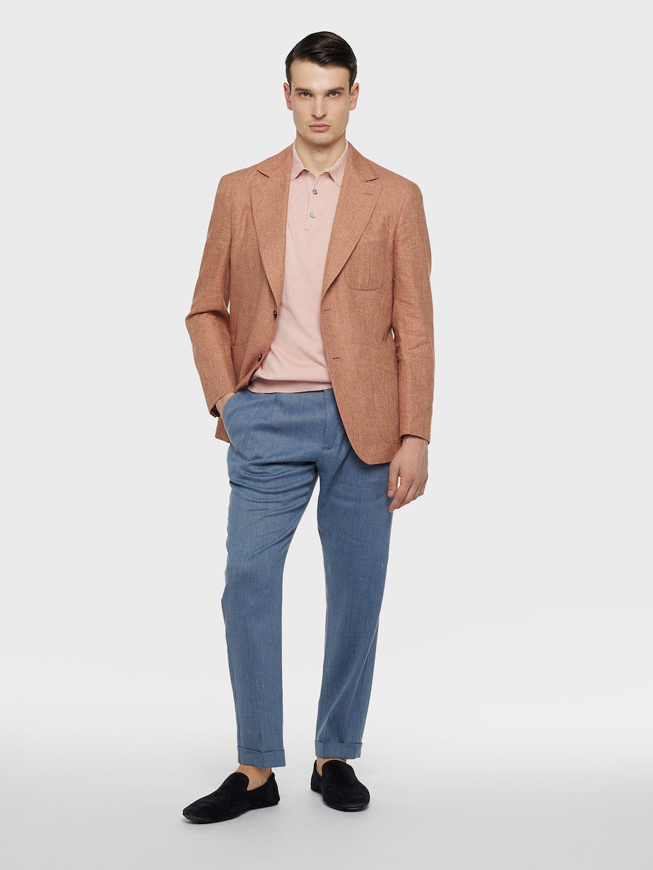 Pink Short-Sleeved Cotton Polo