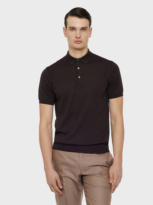 Brown Short-Sleeved Polo