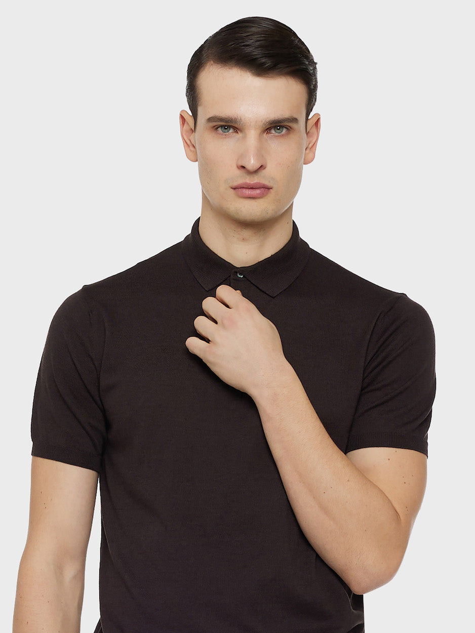 Brown Short-Sleeved Polo