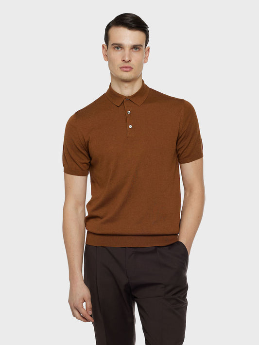 Polo a maniche corte marrone