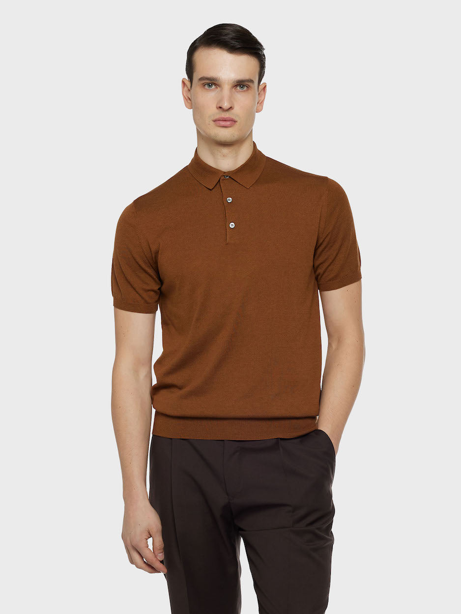 Polo a maniche corte marrone