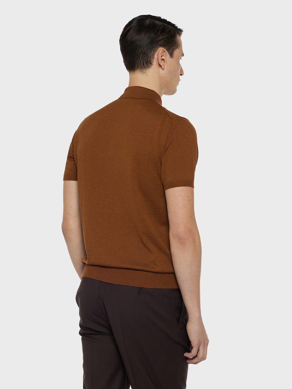 Polo a maniche corte marrone
