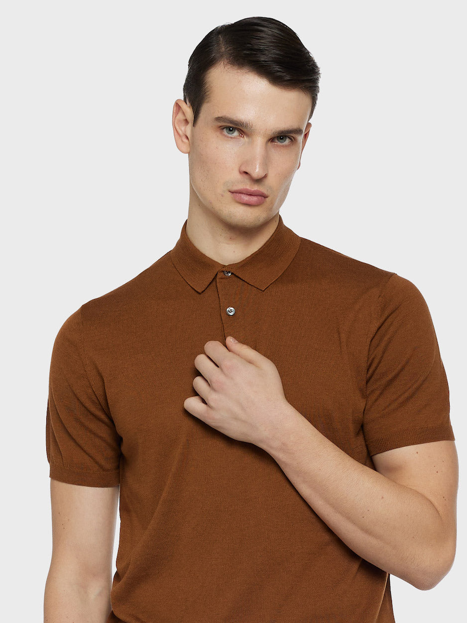 Polo a maniche corte marrone