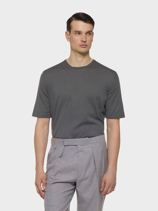 Cotton Knit T-Shirt Gray