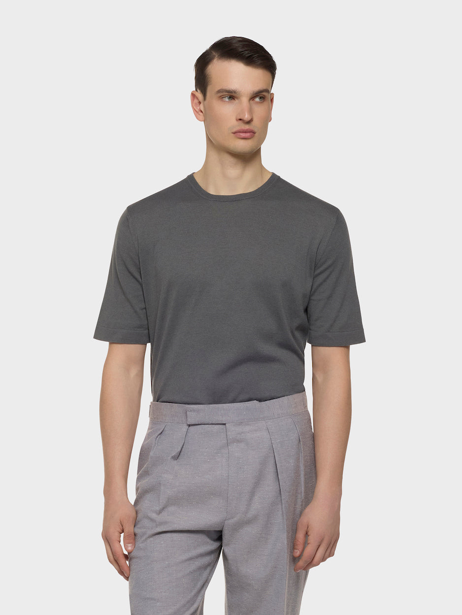 Cotton Knit T-Shirt Gray