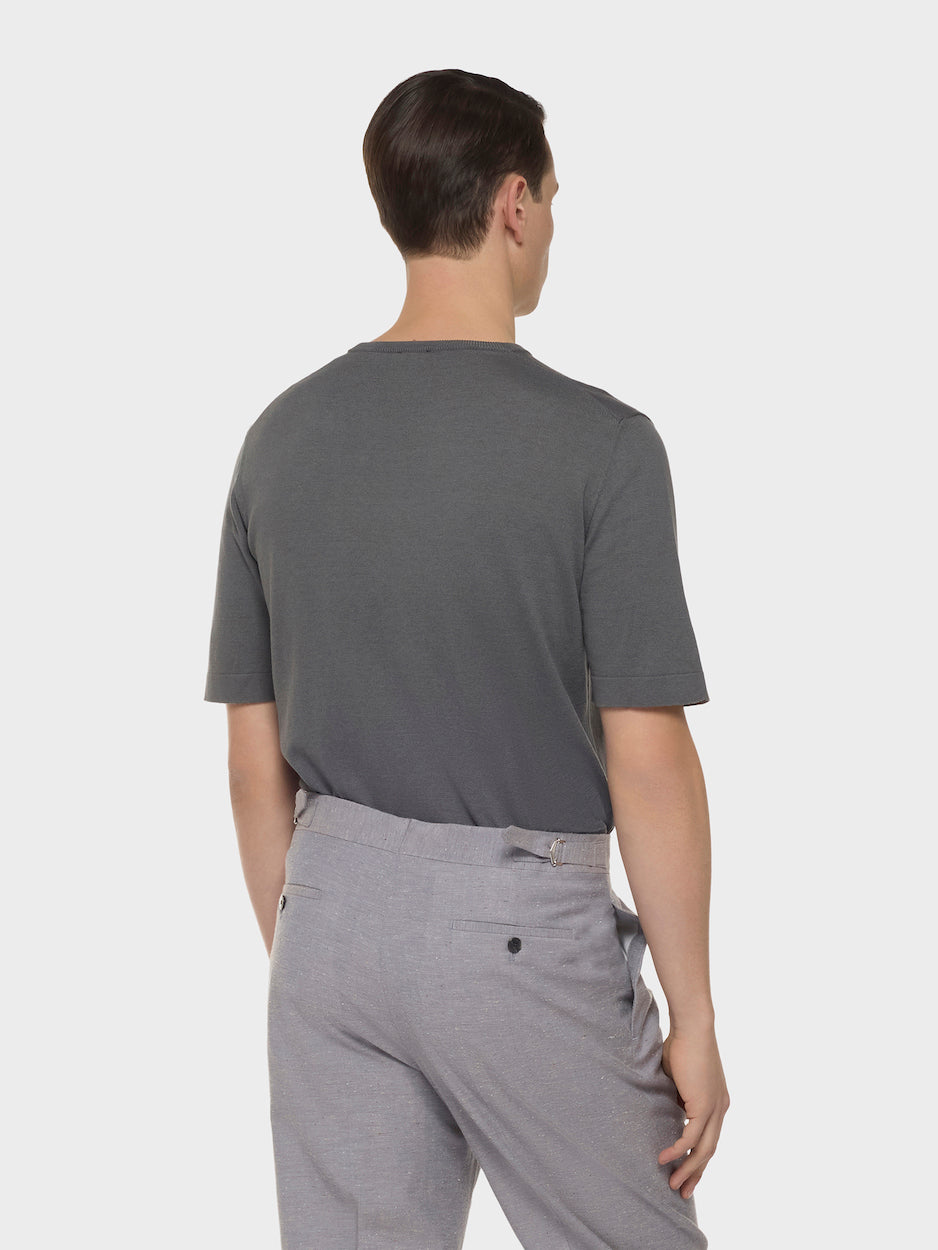 Cotton Knit T-Shirt Gray