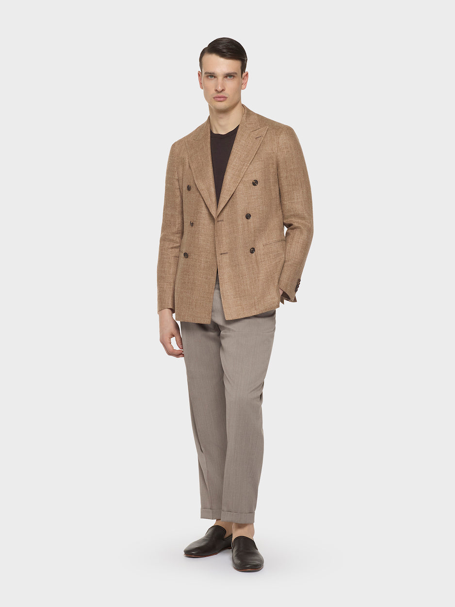 Brown Cotton Knit T-Shirt