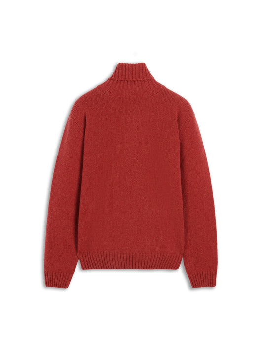 Turtleneck in burgundy Shetland wool