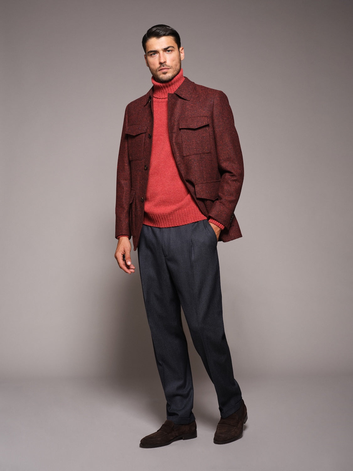 Dolcevita in lana Shetland rossa