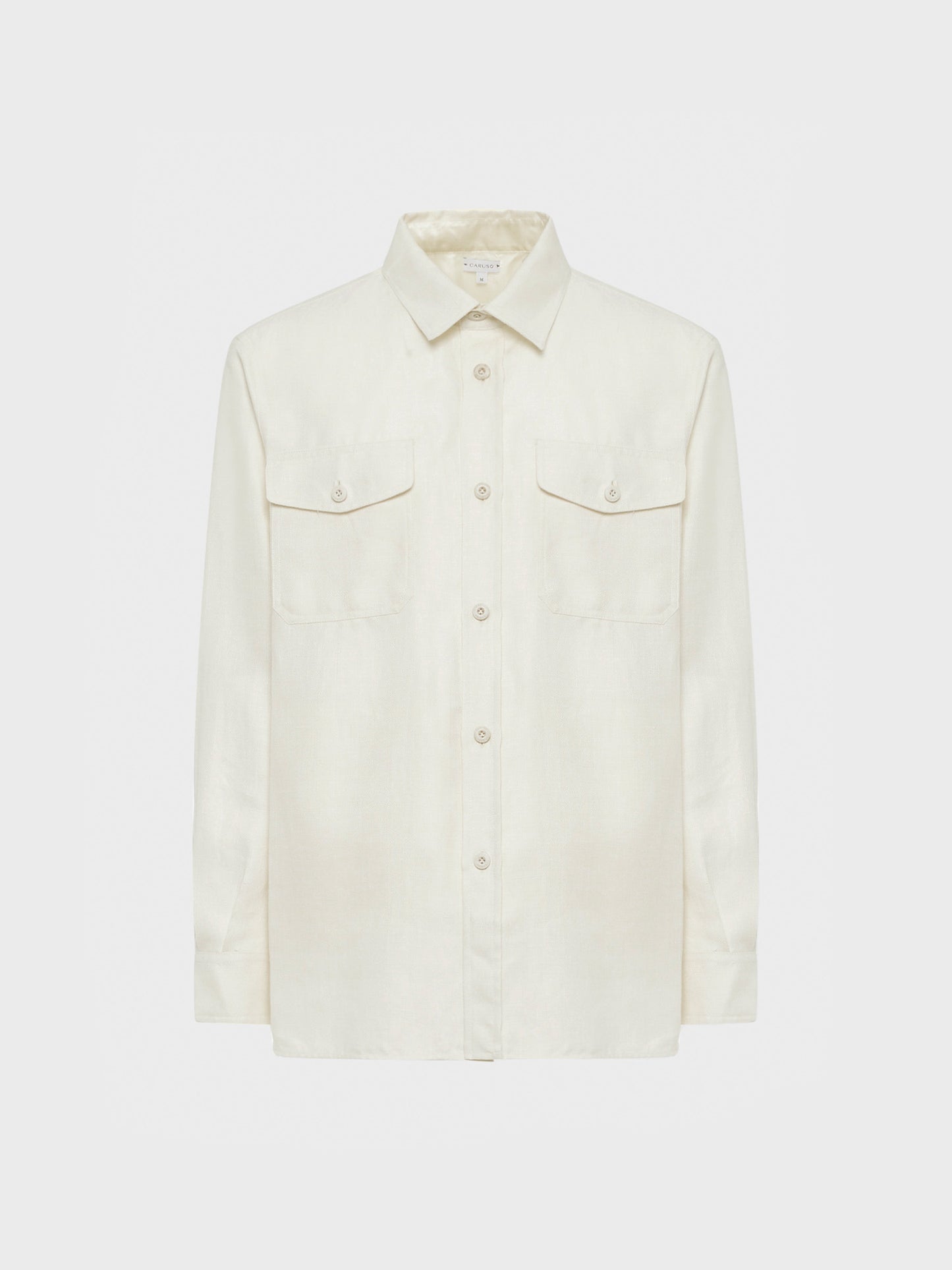 Overshirt in lino-lana bianco
