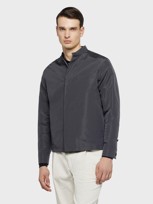Overshirt in seta grigia