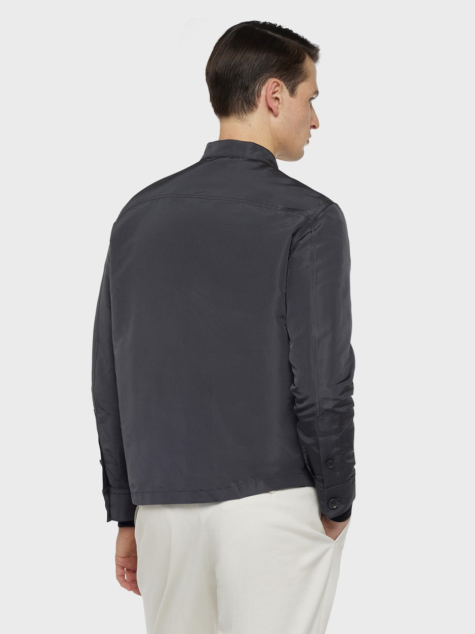 Gray Silk Overshirt