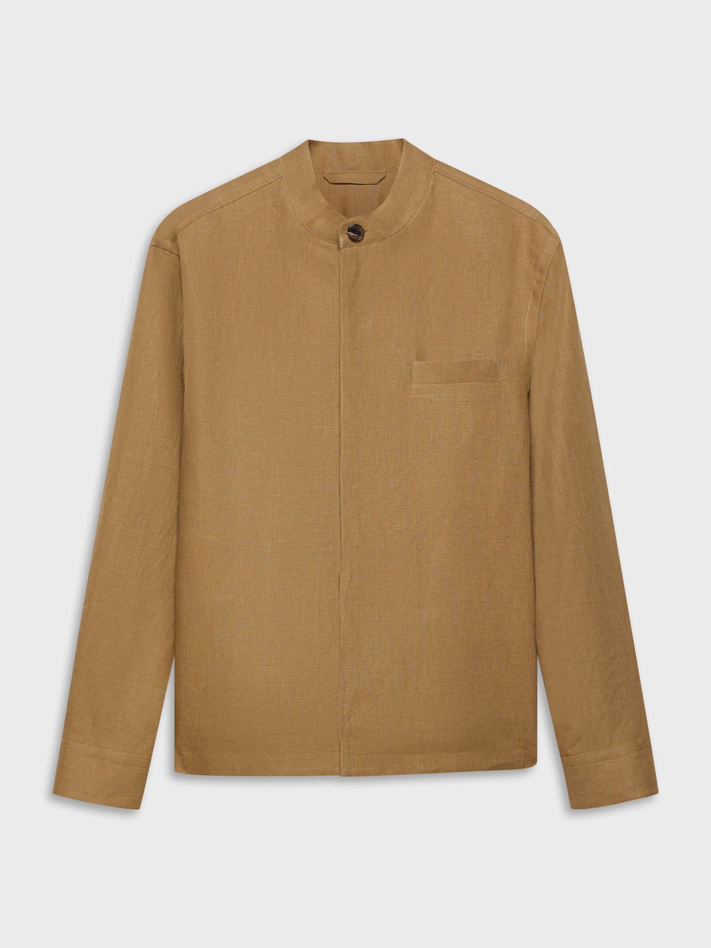 Camel overshirt in Irish linen