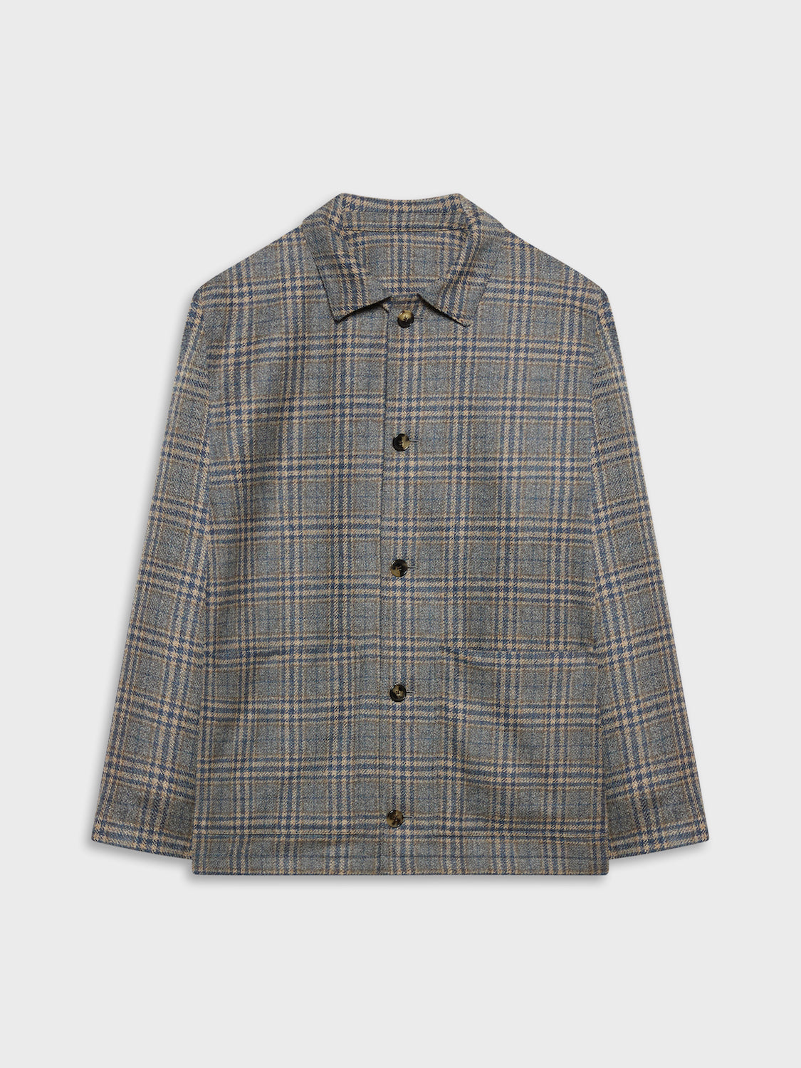 Caruso Menswear Abbigliamento Uomo Overshirt Overshirt in lana e cashmere check grigia look 2