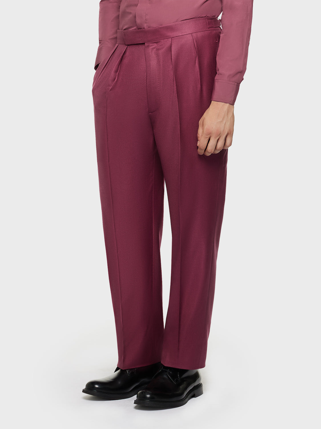 Caruso Menswear Abbigliamento Uomo Abiti Abito manon doppiopetto in cashmere e seta bordeaux look 4