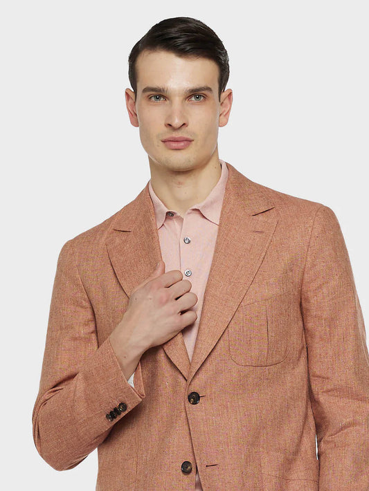 Giacca Caruso in seta e lino rosa