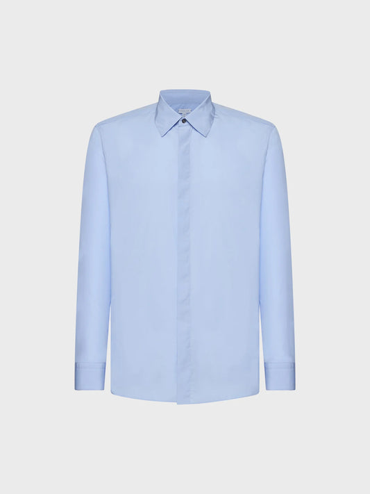 Camicia slim in cotone azzurra