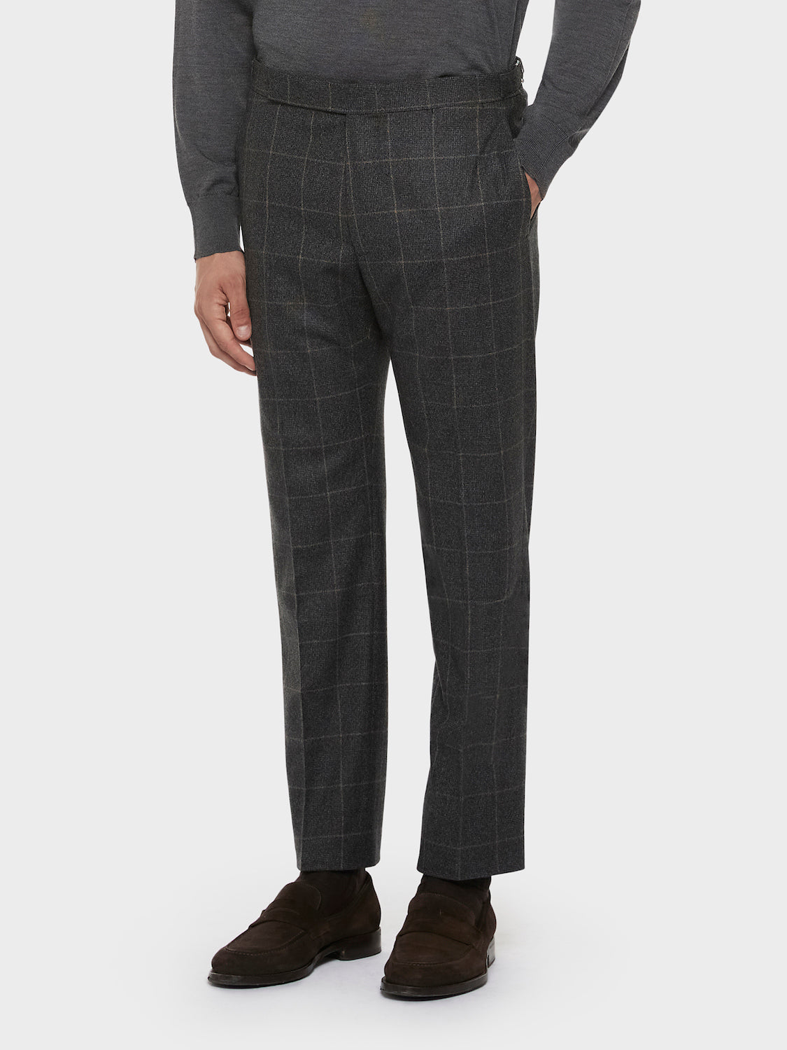 Caruso Menswear Abbigliamento Uomo Pantaloni Pantalone da giacca in lana 180s' principe di galles grigio look 1
