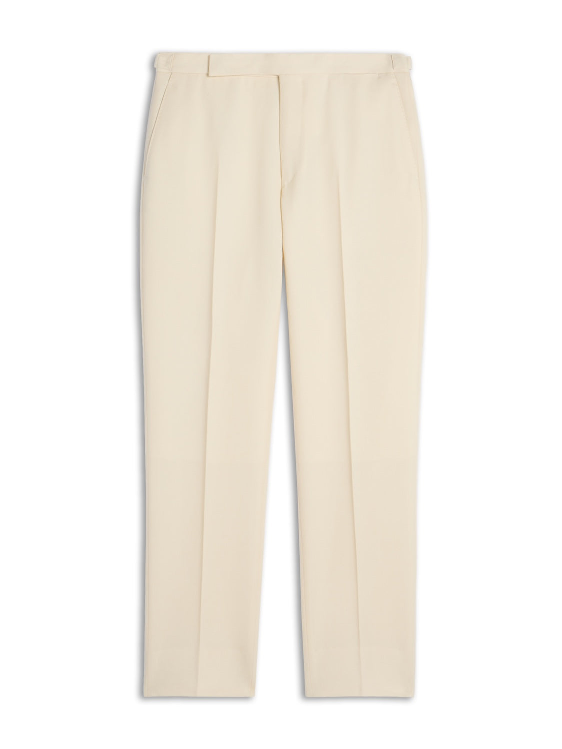 Pantalone regular fit in lana Barathea bianca