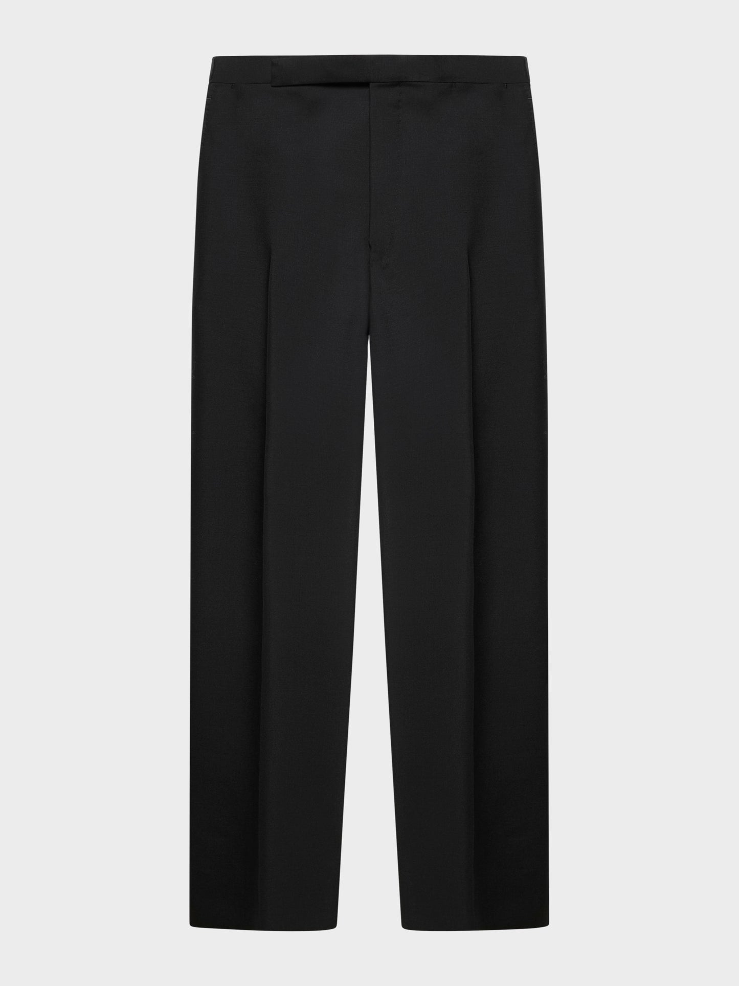 Trousers in black wool and mohair