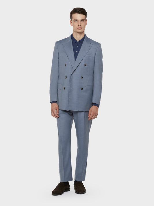 Caruso Menswear Abbigliamento Uomo Pantaloni Pantalone da giacca in lana zeelander bluette look 3