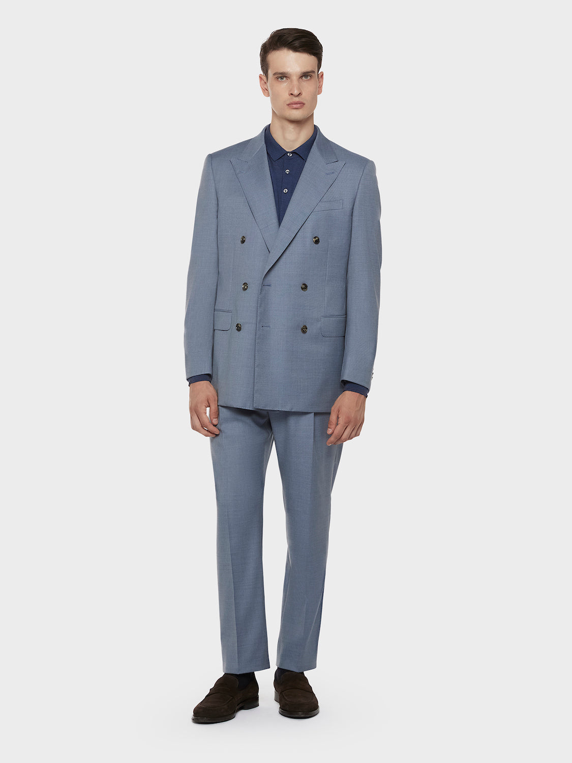 Caruso Menswear Abbigliamento Uomo Pantaloni Pantalone da giacca in lana zeelander bluette look 3