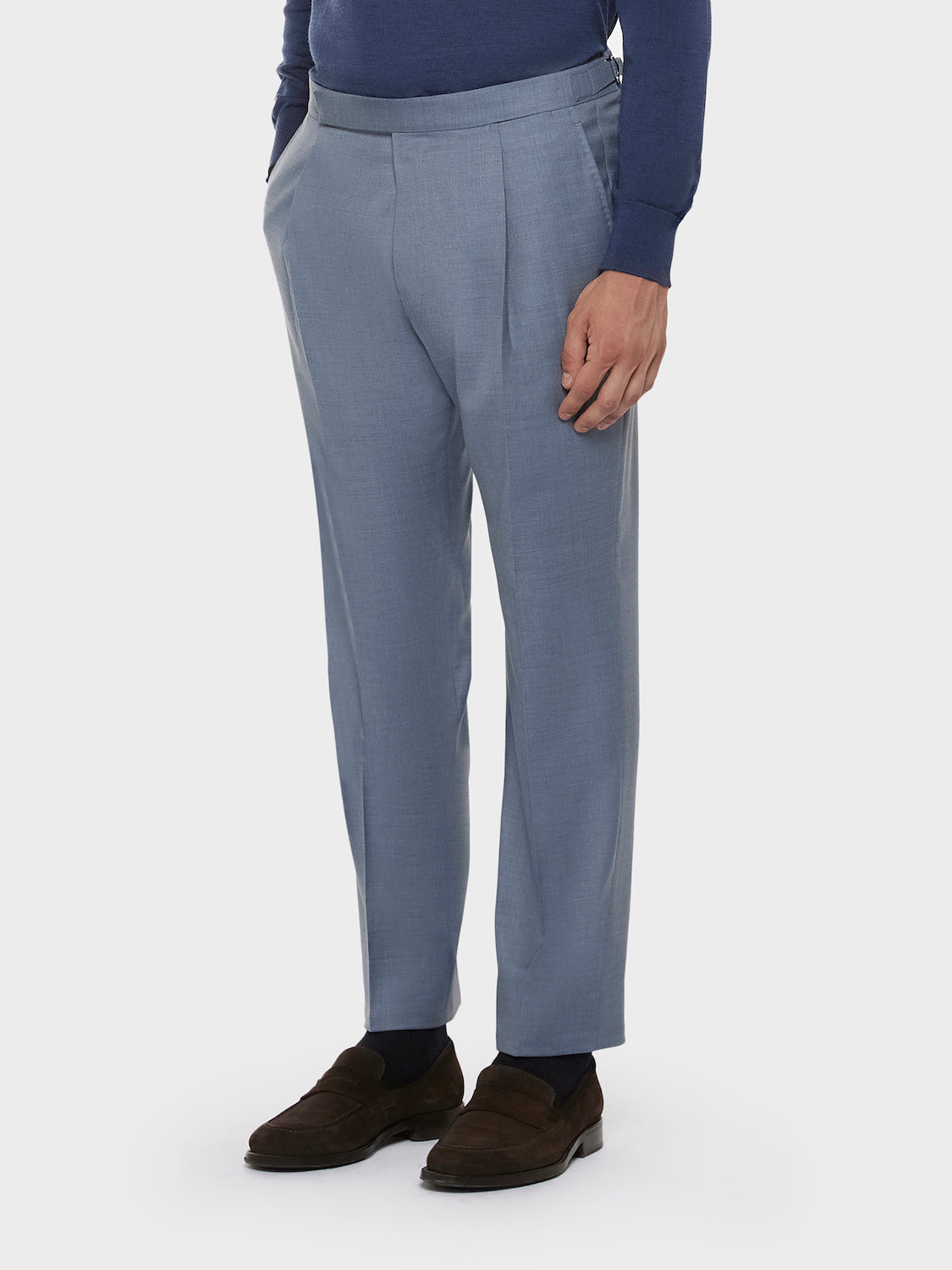 Caruso Menswear Abbigliamento Uomo Pantaloni Pantalone da giacca in lana zeelander bluette look 1