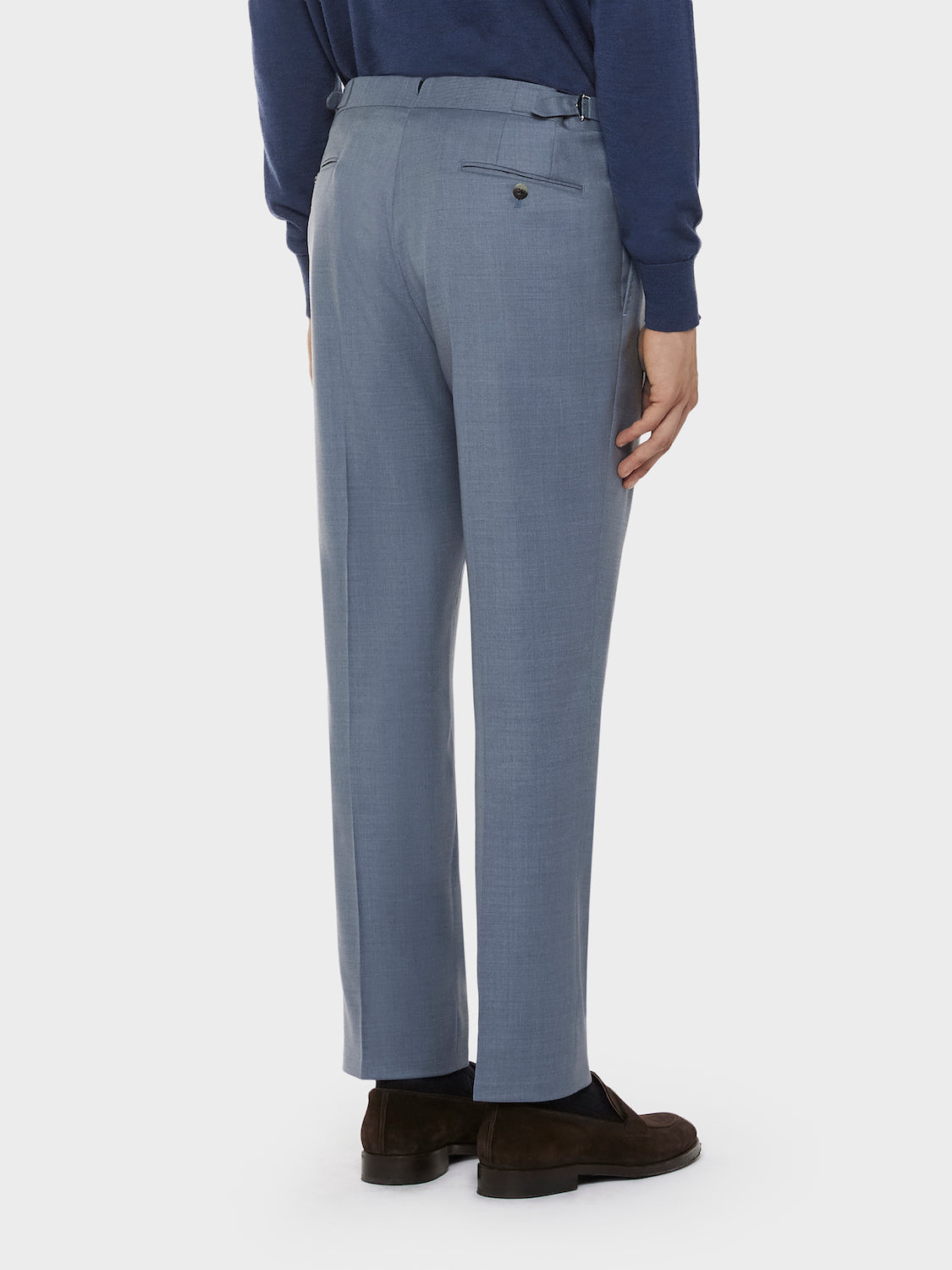 Caruso Menswear Abbigliamento Uomo Pantaloni Pantalone da giacca in lana zeelander bluette look 4