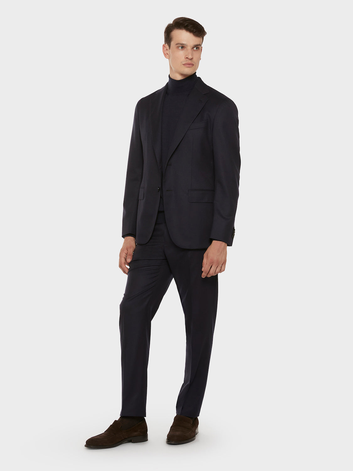 Caruso Menswear Abbigliamento Uomo Pantaloni Pantalone da giacca in flanella di lana blu look 3